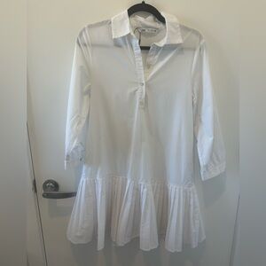 Zara White Pleated Dress